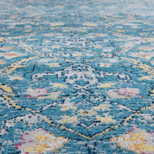 HomeRoots 5' X 8' Blue Floral Indoor-Outdoor Area Rug - Stain-Resistant, Durable, and Stylish for Any Space! 482920