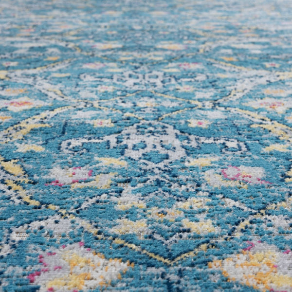 HomeRoots 5' X 8' Blue Floral Indoor-Outdoor Area Rug - Stain-Resistant, Durable, and Stylish for Any Space! 482920