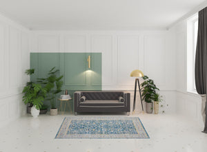 HomeRoots 5' X 8' Blue Floral Indoor-Outdoor Area Rug - Stain-Resistant, Durable, and Stylish for Any Space! 482920