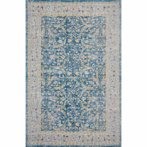 Homeroots 8' X 10' Blue Floral Stain Resistant Indoor Outdoor Area Rug  Polypropylene 482921