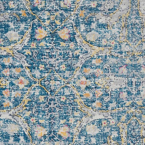 HomeRoots 8' X 10' Blue Floral Indoor Outdoor Area Rug - Durable, Water-Resistant Comfort for Every Space 482921
