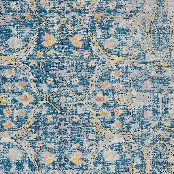 HomeRoots 8' X 10' Blue Floral Indoor Outdoor Area Rug - Durable, Water-Resistant Comfort for Every Space 482921