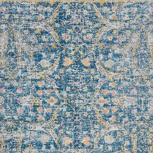 HomeRoots 8' X 10' Blue Floral Indoor Outdoor Area Rug - Durable, Water-Resistant Comfort for Every Space 482921