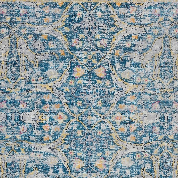 HomeRoots 8' X 10' Blue Floral Indoor Outdoor Area Rug - Durable, Water-Resistant Comfort for Every Space 482921