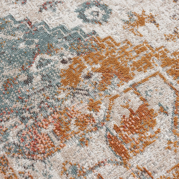 Homeroots 5' X 8' Beige Abstract Stain Resistant Indoor Outdoor Area Rug  Polypropylene 482923