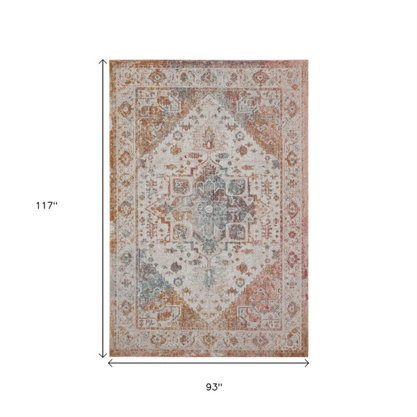 HomeRoots 8' X 10' Beige Indoor Outdoor Area Rug - Durable, Stylish, and Easy-Care for Any Space or Occasion 482924