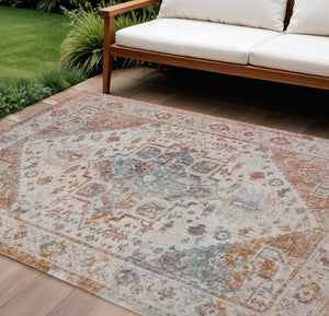 HomeRoots 8' X 10' Beige Indoor Outdoor Area Rug - Durable, Stylish, and Easy-Care for Any Space or Occasion 482924