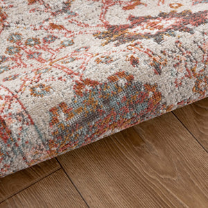 Homeroots 5' X 8' Beige Floral Stain Resistant Indoor Outdoor Area Rug  Polypropylene 482926