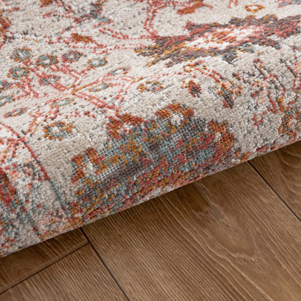 Homeroots 5' X 8' Beige Floral Stain Resistant Indoor Outdoor Area Rug  Polypropylene 482926