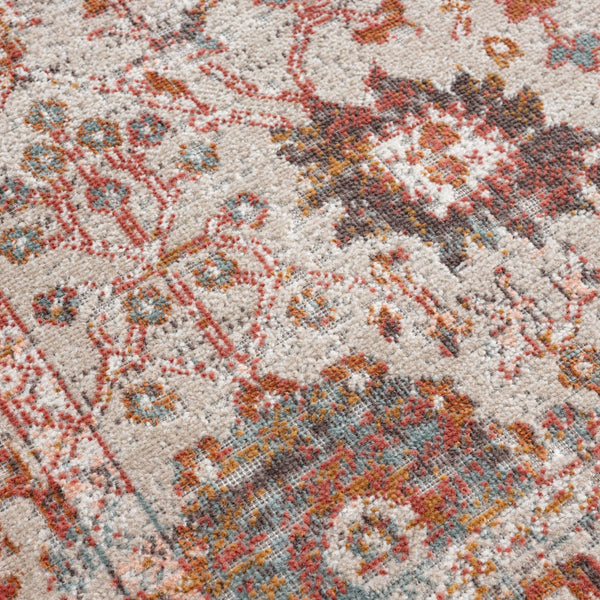 Homeroots 8' X 10' Beige Floral Stain Resistant Indoor Outdoor Area Rug  Polypropylene 482927