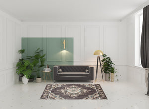 Homeroots 5' X 8' Brown Floral Stain Resistant Indoor Outdoor Area Rug  Polypropylene 482935