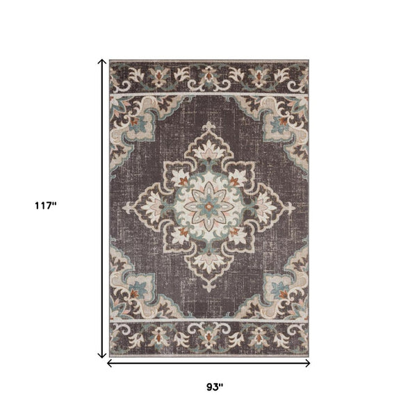 HomeRoots 8' X 10' Brown Indoor-Outdoor Area Rug - Durable, Stylish, and Perfect for High-Traffic Spaces! 482936
