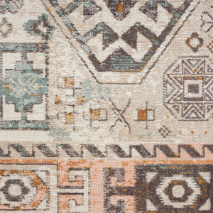 Homeroots 8' X 10' Cream Geometric Stain Resistant Indoor Outdoor Area Rug  Polypropylene 482942