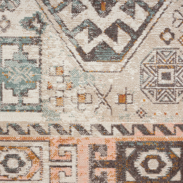 Homeroots 8' X 10' Cream Geometric Stain Resistant Indoor Outdoor Area Rug  Polypropylene 482942