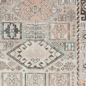 HomeRoots 8' x 10' Cream Indoor-Outdoor Area Rug - Modern Geometric Design, Durable, Low-Maintenance & Versatile 482942