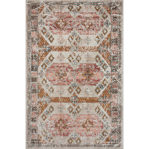 Homeroots 5' X 8' Cream Geometric Stain Resistant Indoor Outdoor Area Rug  Polypropylene 482943