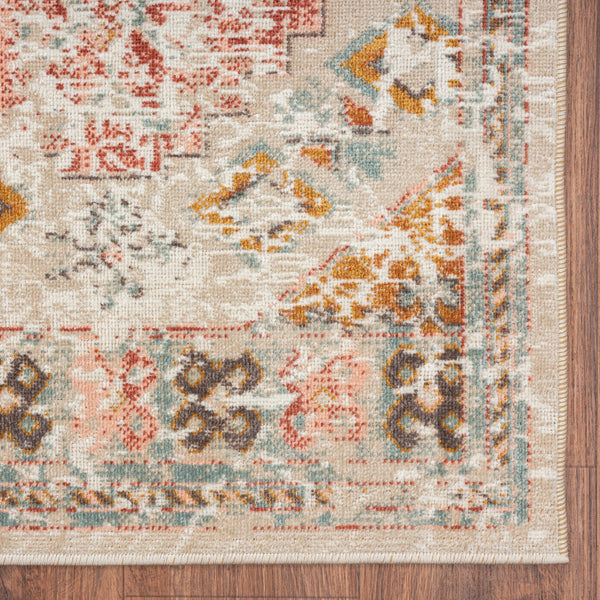 Homeroots 8' X 10' Cream Geometric Stain Resistant Indoor Outdoor Area Rug  Polypropylene 482944