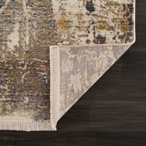 Homeroots 5' X 8' Gray And Ivory Abstract Power Loom Distressed Stain Resistant Area Rug  Polyester 482950