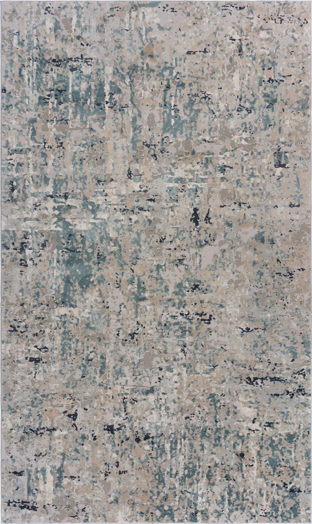 Homeroots 8' X 11' Gray Blue Taupe And Cream Abstract Distressed Stain Resistant Area Rug  Polyester 482966