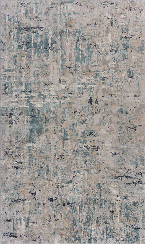 Homeroots 10' X 13' Gray Blue Taupe And Cream Abstract Distressed Stain Resistant Area Rug  Polyester 482967