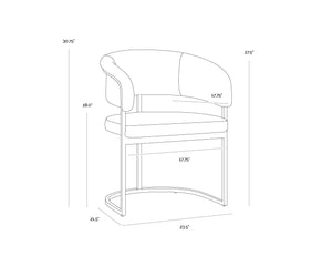 Sunpan Marris Dining Armchair - Modern Elegance with Sleek Design and Luxurious Stainless Steel Frame Gunmetal / Belfast Heather Grey
