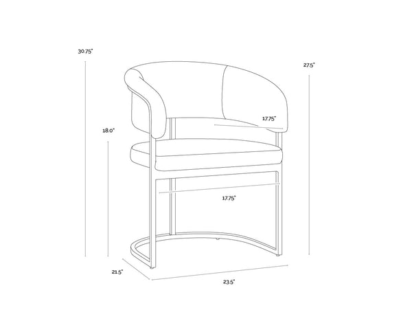 Sunpan Marris Dining Armchair - Modern Elegance with Sleek Design and Luxurious Stainless Steel Frame Gunmetal / Belfast Heather Grey