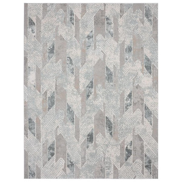 9 X 12 Geometric Distressed Area Rug Stain Resistant Low Pile Living Room
