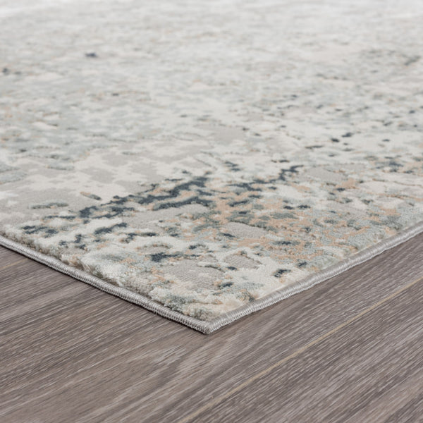 Homeroots 5' X 7' Gray Cream And Taupe Abstract Distressed Stain Resistant Area Rug  Polyester 482988