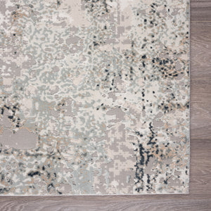 Homeroots 8' X 10' Gray Cream And Taupe Abstract Stain Resistant Area Rug  Polyester 482989
