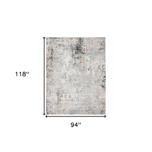 Homeroots 8' X 10' Gray Cream And Taupe Abstract Stain Resistant Area Rug  Polyester 482989