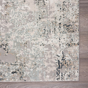 HomeRoots 9' Abstract Stain Resistant Area Rug - Gray, Cream & Taupe Textured Design for Modern Homes 9' X 12' 482990