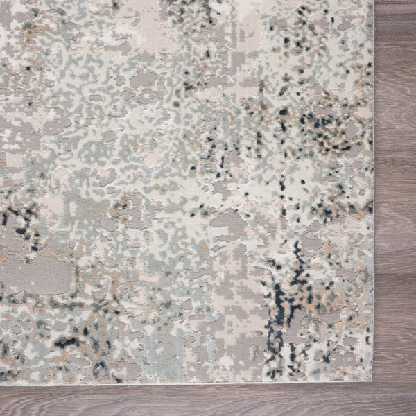 HomeRoots 9' Abstract Stain Resistant Area Rug - Gray, Cream & Taupe Textured Design for Modern Homes 9' X 12' 482990