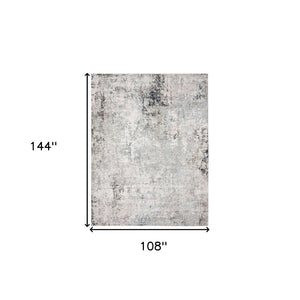 HomeRoots 9' Abstract Stain Resistant Area Rug - Gray, Cream & Taupe Textured Design for Modern Homes 9' X 12' 482990