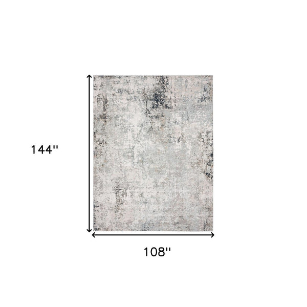 HomeRoots 9' Abstract Stain Resistant Area Rug - Gray, Cream & Taupe Textured Design for Modern Homes 9' X 12' 482990