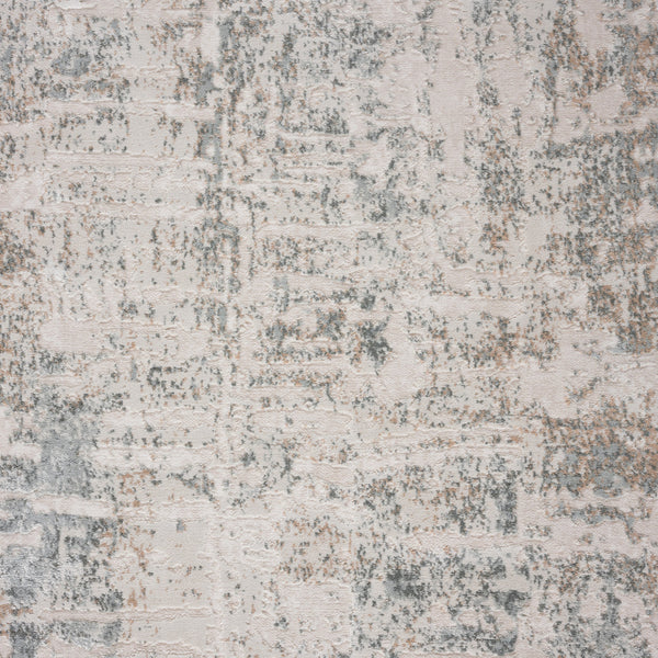 Homeroots 8' X 10' Gray Blue Taupe And Cream Abstract Distressed Stain Resistant Area Rug  Polyester 482993