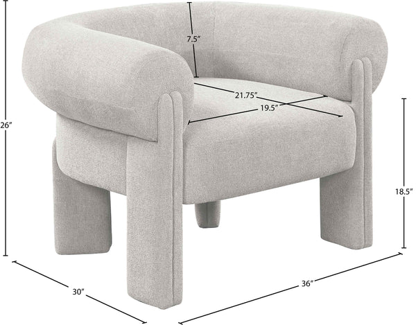Stefano Beige Polyester Fabric Accent Chair 482Beige Meridian Furniture