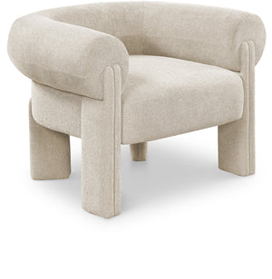 Stefano Beige Polyester Fabric Accent Chair 482Beige Meridian Furniture