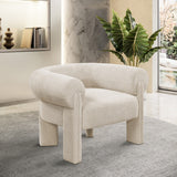 Stefano Beige Polyester Fabric Accent Chair 482Beige Meridian Furniture