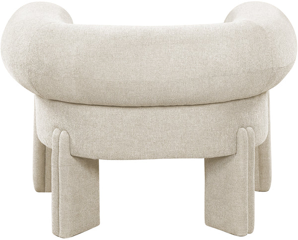 Stefano Beige Polyester Fabric Accent Chair 482Beige Meridian Furniture