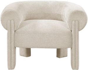 Stefano Beige Polyester Fabric Accent Chair 482Beige Meridian Furniture