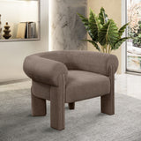 Stefano Brown Polyester Fabric Accent Chair 482Brown Meridian Furniture