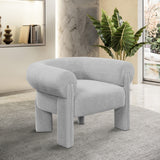 Stefano Grey Polyester Fabric Accent Chair 482Grey Meridian Furniture