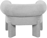 Stefano Grey Polyester Fabric Accent Chair 482Grey Meridian Furniture