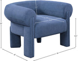 Stefano Navy Polyester Fabric Accent Chair 482Navy Meridian Furniture