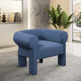 Stefano Navy Polyester Fabric Accent Chair 482Navy Meridian Furniture