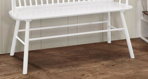 English Elm 1pc Vintage Farmhouse Spindle Back Bench 48" Rustic Wooden Entryway Seat for Cozy Homes and Halls White 52 L x 23 W x 15 H B011P284206