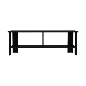 English Elm Navia sleek 47" TV stand with two open shelves for consoles, media storage and modern compact style Black 53 L x 18 W x 4 H B200P286939