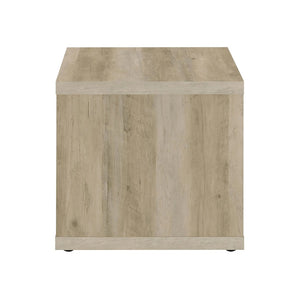 English Elm Square End Table In Distressed Pine - Rustic Engineered Wood Design With Open Storage Shelf For Cozy Living Spaces B016P380677-GIGA