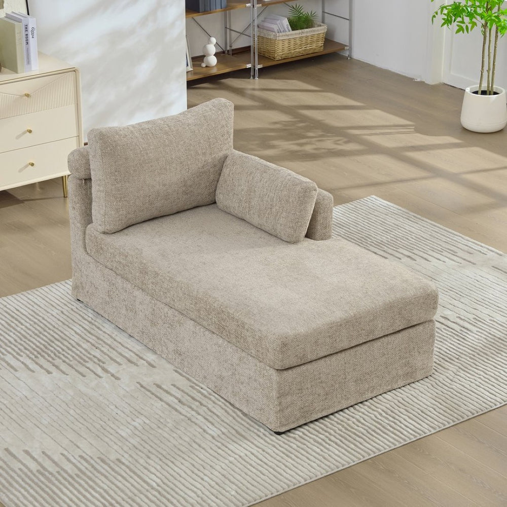 English Elm 31.69" Chenille Modular Sofa Bed with Pocketed Springs and Sleek Metal Legs for Studios W3189P438358