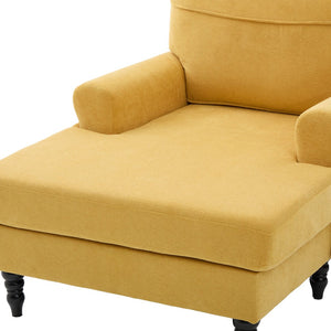 English Elm Modern Chenille Recliner Chaise Lounge Sofa Chair with High-Resilience Foam, Wide Seat, 550lb Capacity Mustard yellow W395P371336